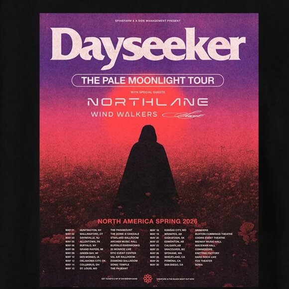 Dayseeker The Pale Moonlight Tour Black Cotton T Shirt 257 - Picture 2 of 5